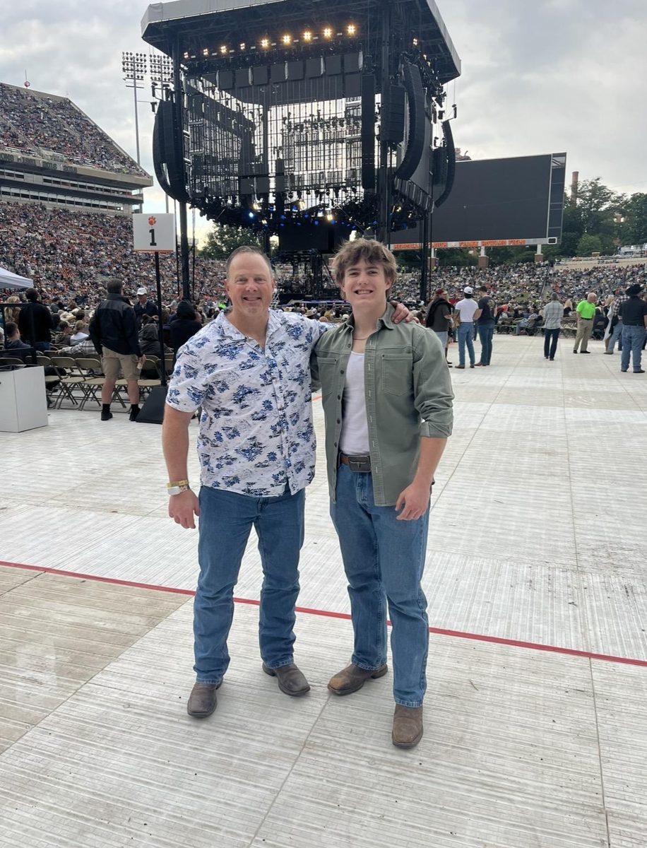 Jack and his dad at a George Strait concert