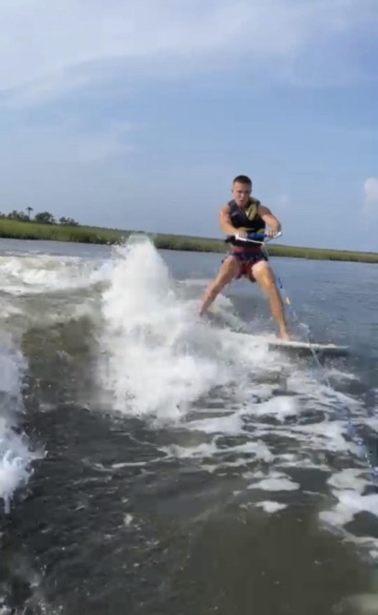 Jack wakeboarding in the creeks